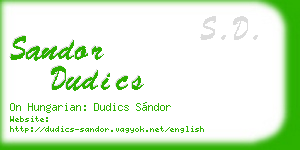 sandor dudics business card
